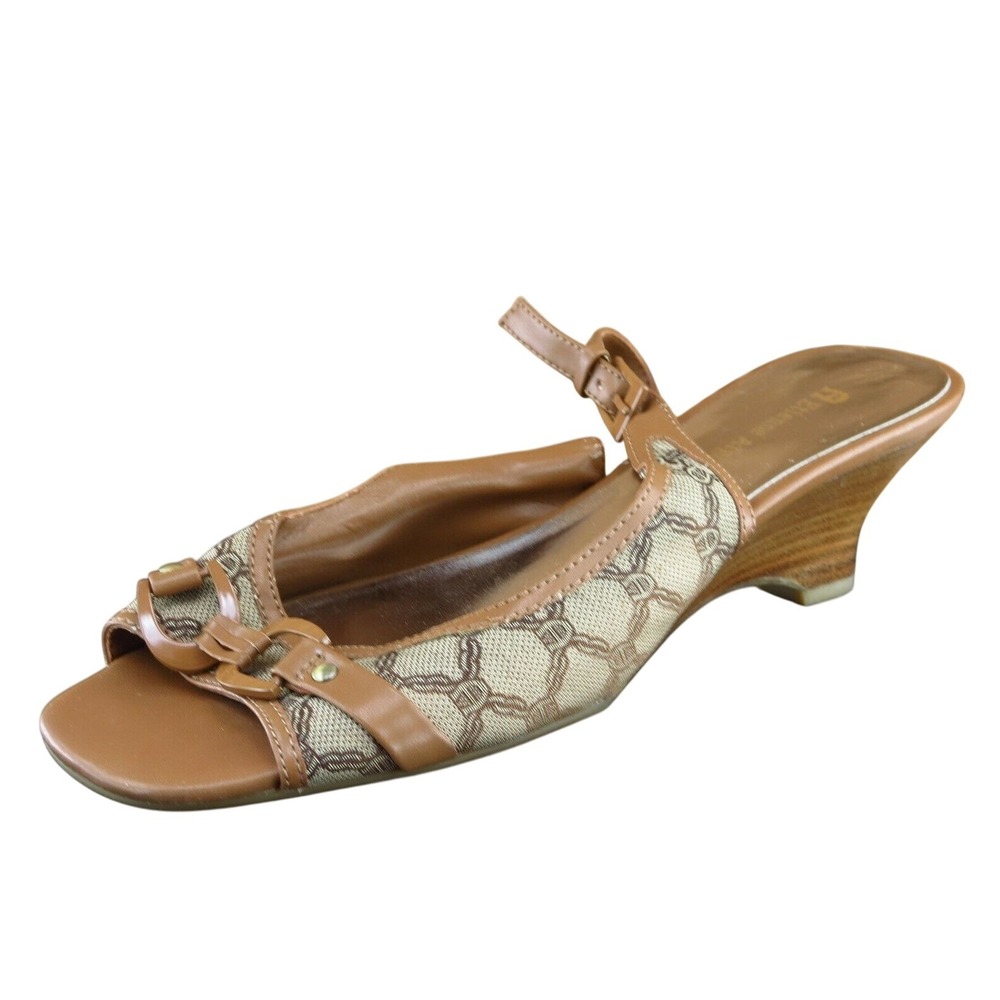 Etienne Aigner Sz 6 M Brown‎ Slingback Synthetic Women Sandals Taryn